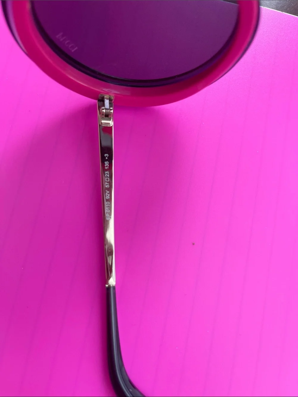 Emilio Pucci Pink Round Sunglasses with Purple Lenses